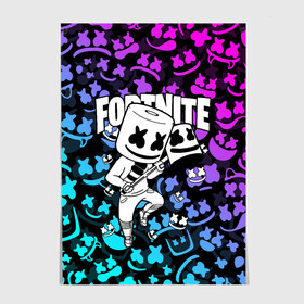 Постер с принтом FORTNITE x MARSHMELLO в Новосибирске, 100% бумага
 | бумага, плотность 150 мг. Матовая, но за счет высокого коэффициента гладкости имеет небольшой блеск и дает на свету блики, но в отличии от глянцевой бумаги не покрыта лаком | deadmau5 | fortnite | fortnite 2 | fortnite x маршмелло | ikonik | marshmello | ninja | ninja streamer | raven | travis scott | ворон | иконик | ниндзя | пили | рейвен | трэвис скотт | фортнайт