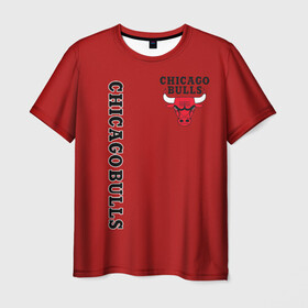 Мужская футболка 3D с принтом CHICAGO BULLS | ЧИКАГО БУЛЛС в Новосибирске, 100% полиэфир | прямой крой, круглый вырез горловины, длина до линии бедер | bulls | chicago | chicago bulls | nba | red bulls | usa | америка | быки | нба | сша | чикаго буллс