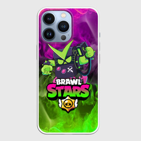 Чехол для iPhone 13 Pro с принтом BRAWL STARS VIRUS 8 BIT в Новосибирске,  |  | bibi | brawl stars | coach mike | crow | gale | leon | leon shark | max | mecha crow | mortis | mr.p | phoenix | sally leon | sandy | spike | sprout | tara | unicorn | virus 8 bit | werewolf | ворон | оборотень