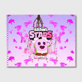 Альбом для рисования с принтом Sakura Spike Brawl Stars в Новосибирске, 100% бумага
 | матовая бумага, плотность 200 мг. | brawl | brawl stars | sakura spike | spike | бравл | бравл кактус | бравл старс | кактус | сакура спайк | спайк | спайк бравл старс