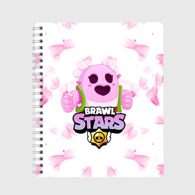 Тетрадь с принтом Sakura Spike Brawl Stars в Новосибирске, 100% бумага | 48 листов, плотность листов — 60 г/м2, плотность картонной обложки — 250 г/м2. Листы скреплены сбоку удобной пружинной спиралью. Уголки страниц и обложки скругленные. Цвет линий — светло-серый
 | brawl | brawl stars | sakura spike | spike | бравл | бравл кактус | бравл старс | кактус | сакура спайк | спайк | спайк бравл старс