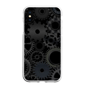 Чехол для iPhone XS Max матовый с принтом Механизмы в Новосибирске, Силикон | Область печати: задняя сторона чехла, без боковых панелей | hi tech | steampunk | брутальные | брутальный | инженер | инжинер | искусство механизмов | механизм | механизмы | стимпанк | текстура | черные шестерёнки | шестеренки | шестерни | я инженер