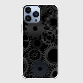 Чехол для iPhone 13 Pro Max с принтом Механизмы в Новосибирске,  |  | hi tech | steampunk | брутальные | брутальный | инженер | инжинер | искусство механизмов | механизм | механизмы | стимпанк | текстура | черные шестерёнки | шестеренки | шестерни | я инженер