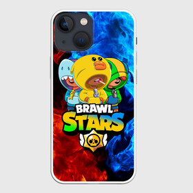 Чехол для iPhone 13 mini с принтом BRAWL STARS LEON TRIO в Новосибирске,  |  | bibi | brawl stars | coach mike | crow | gale | leon | leon shark | max | mecha crow | mortis | mr.p | phoenix | sally leon | sandy | spike | sprout | tara | unicorn | virus 8 bit | werewolf | ворон | оборотень