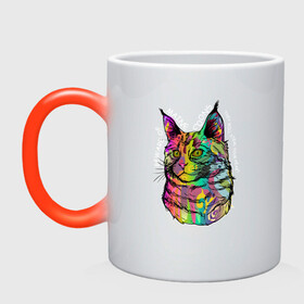 Кружка хамелеон с принтом Берегись мейнкуна в Новосибирске, керамика | меняет цвет при нагревании, емкость 330 мл | абстракция | акварель | кот | котенок | котик | коты | котэ | краски | любовь | мейн кун | мейнкун | мило | питомец мейн кун | породы кошек | разноцветный | хобби | яркий