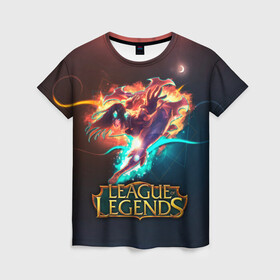 Женская футболка 3D с принтом league of legends в Новосибирске, 100% полиэфир ( синтетическое хлопкоподобное полотно) | прямой крой, круглый вырез горловины, длина до линии бедер | art | dota | dota 2 | fan | game | hero | league | league of legends | legends | lol | moba | mobile legend | riot game | герои | детские | дота | женские | игра | моба | мужские
