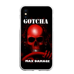 Чехол для iPhone XS Max матовый с принтом Gotcha в Новосибирске, Силикон | Область печати: задняя сторона чехла, без боковых панелей | Тематика изображения на принте: 666 | 999 | car | game | gotcha | max damage | old school | череп