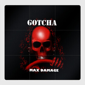 Магнитный плакат 3Х3 с принтом Gotcha в Новосибирске, Полимерный материал с магнитным слоем | 9 деталей размером 9*9 см | Тематика изображения на принте: 666 | 999 | car | game | gotcha | max damage | old school | череп