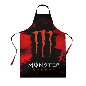 Фартук 3D с принтом MONSTER ENERGY (Z) в Новосибирске, 100% полиэстер | общий размер — 65 х 85 см, ширина нагрудника — 26 см, горловина — 53 см, длина завязок — 54 см, общий обхват в поясе — 173 см. Принт на завязках и на горловине наносится с двух сторон, на основной части фартука — только с внешней стороны | black monster | bmx | claw | cybersport | energy | monster | monster energy | moto | motocross | race | sport | киберспорт | когти | монстер энерджи | монстр | мото | мотокросс | ралли | скейтбординг | спорт | энергия