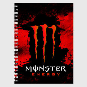 Тетрадь с принтом MONSTER ENERGY (Z) в Новосибирске, 100% бумага | 48 листов, плотность листов — 60 г/м2, плотность картонной обложки — 250 г/м2. Листы скреплены сбоку удобной пружинной спиралью. Уголки страниц и обложки скругленные. Цвет линий — светло-серый
 | black monster | bmx | claw | cybersport | energy | monster | monster energy | moto | motocross | race | sport | киберспорт | когти | монстер энерджи | монстр | мото | мотокросс | ралли | скейтбординг | спорт | энергия