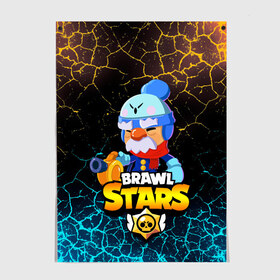 Постер с принтом BRAWL STARS GALE. в Новосибирске, 100% бумага
 | бумага, плотность 150 мг. Матовая, но за счет высокого коэффициента гладкости имеет небольшой блеск и дает на свету блики, но в отличии от глянцевой бумаги не покрыта лаком | 8 bit | brawl stars | crow | gale | leon | leon shark | max | mecha | mecha crow | mr.p | sally leon | shark | tara | virus 8 bit | werewolf leon | акула | берли | бравл старс | ворон | макс | оборотень