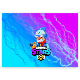 Поздравительная открытка с принтом BRAWL STARS GALE. в Новосибирске, 100% бумага | плотность бумаги 280 г/м2, матовая, на обратной стороне линовка и место для марки
 | 8 bit | brawl stars | crow | gale | leon | leon shark | max | mecha | mecha crow | mr.p | sally leon | shark | tara | virus 8 bit | werewolf leon | акула | берли | бравл старс | ворон | макс | оборотень