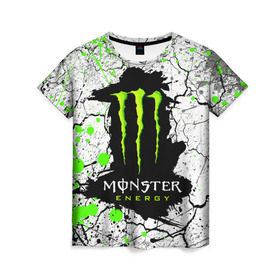 Женская футболка 3D с принтом MONSTER ENERGY (Z) в Новосибирске, 100% полиэфир ( синтетическое хлопкоподобное полотно) | прямой крой, круглый вырез горловины, длина до линии бедер | black monster | bmx | claw | cybersport | energy | monster | monster energy | moto | motocross | race | sport | киберспорт | когти | монстер энерджи | монстр | мото | мотокросс | ралли | скейтбординг | спорт | то | энергия