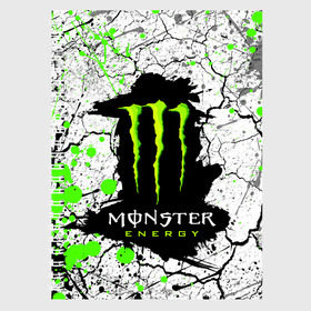 Тетрадь с принтом MONSTER ENERGY (Z) в Новосибирске, 100% бумага | 48 листов, плотность листов — 60 г/м2, плотность картонной обложки — 250 г/м2. Листы скреплены сбоку удобной пружинной спиралью. Уголки страниц и обложки скругленные. Цвет линий — светло-серый
 | black monster | bmx | claw | cybersport | energy | monster | monster energy | moto | motocross | race | sport | киберспорт | когти | монстер энерджи | монстр | мото | мотокросс | ралли | скейтбординг | спорт | то | энергия