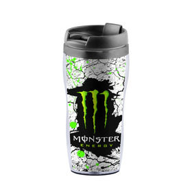 Термокружка-непроливайка с принтом MONSTER ENERGY (Z) в Новосибирске, внутренняя часть — пищевой пластик, наружная часть — прозрачный пластик, между ними — полиграфическая вставка с рисунком | объем — 350 мл, герметичная крышка | black monster | bmx | claw | cybersport | energy | monster | monster energy | moto | motocross | race | sport | киберспорт | когти | монстер энерджи | монстр | мото | мотокросс | ралли | скейтбординг | спорт | то | энергия