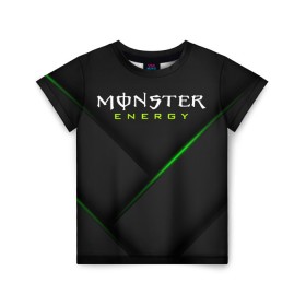 Детская футболка 3D с принтом MONSTER ENERGY (Z) в Новосибирске, 100% гипоаллергенный полиэфир | прямой крой, круглый вырез горловины, длина до линии бедер, чуть спущенное плечо, ткань немного тянется | black monster | bmx | claw | cybersport | energy | monster | monster energy | moto | motocross | race | sport | киберспорт | когти | монстер энерджи | монстр | мото | мотокросс | ралли | скейтбординг | спорт | энергия