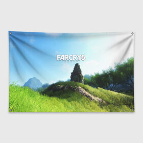 Флаг-баннер с принтом FARCRY5 в Новосибирске, 100% полиэстер | размер 67 х 109 см, плотность ткани — 95 г/м2; по краям флага есть четыре люверса для крепления | far cry | farcry | game | ubisof | выживание | джунгли | игры | остров | фар край