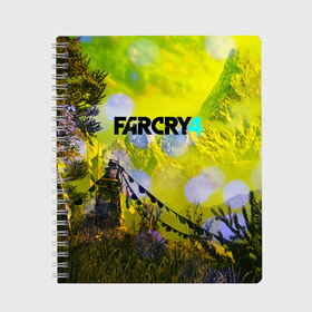 Тетрадь с принтом FARCRY4 в Новосибирске, 100% бумага | 48 листов, плотность листов — 60 г/м2, плотность картонной обложки — 250 г/м2. Листы скреплены сбоку удобной пружинной спиралью. Уголки страниц и обложки скругленные. Цвет линий — светло-серый
 | far cry | farcry | game | ubisof | выживание | джунгли | игры | остров | фар край