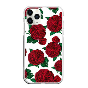 Чехол для iPhone 11 Pro Max матовый с принтом Винтажные розы в Новосибирске, Силикон |  | flowers | pattern | алые | бутоны | винный | винтаж | винтажные | готика | готический | девушкам | женщинам | красныерозы | лепестки | лето | листья | любовь | нежность | паттерн | подарок | праздник | природа