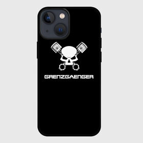 Чехол для iPhone 13 mini с принтом Grenzgaenger в Новосибирске,  |  | Тематика изображения на принте: grenzgaenger | авто | байк | байкер | гонки | гонщик | двигатель | механик | мото | поршень | череп
