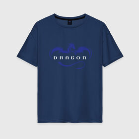 Женская футболка хлопок Oversize с принтом Crew Dragon (Z) в Новосибирске, 100% хлопок | свободный крой, круглый ворот, спущенный рукав, длина до линии бедер
 | ccdev | crew dragon | drago | dragon 2 | dragon v2 | falcon 9 | space | spacex | драг | дракон | космос | мкс | наса