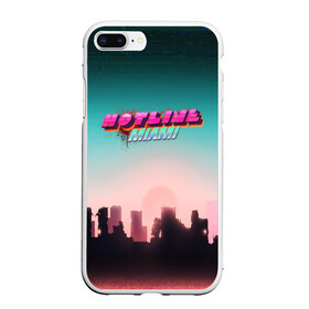 Чехол для iPhone 7Plus/8 Plus матовый с принтом HOTLINE MIAMI в Новосибирске, Силикон | Область печати: задняя сторона чехла, без боковых панелей | abstraction games | dennaton games | devolver digital | game | hotline miami | hotline miami 2: wrong number | retrowave | synthwave | мотель | мотель майами