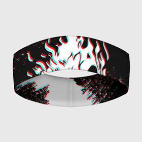 Повязка на голову 3D с принтом CYBERPUNK 2077 SAMURAI GLITCH в Новосибирске,  |  | cd project red | cyberpunk 2077 | demon | keanu reeves | samurai | smile | демон | киану ривз | киберпанк 2077 | самураи | смайл