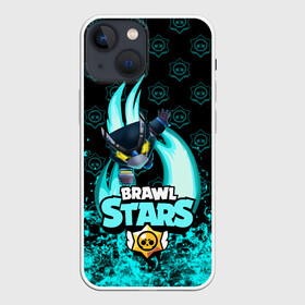 Чехол для iPhone 13 mini с принтом Brawl stars mecha crow. в Новосибирске,  |  | bibi | brawl stars | coach mike | leon | leon shark | mecha crow | mr.p | sally leon | sandy | sprout | unicorn | virus 8 bit | биби | бравл старс | вирус 8 бит | леон | оборотень | спроут | сэли леон