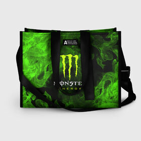 Сумка-шоппер 3D с принтом MONSTER ENERGY в Новосибирске, 100% полиэстер | застегивается на металлическую кнопку; внутренний карман застегивается на молнию. Стенки укреплены специальным мягким материалом, чтобы защитить содержимое от несильных ударов
 | black monster | bmx | claw | cybersport | energy | monster | monster energy | moto | motocross | race | sport | киберспорт | когти | монстер энерджи | монстр | мото | мотокросс | ралли | скейтбординг | спорт | энергия