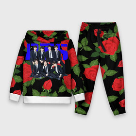 Детский костюм 3D (с толстовкой) с принтом BTS Roses | Black в Новосибирске,  |  | bangtan boys | bt21 | bts | bts army | j hope | jimin | jin | jungkook | k pop | korea | korean | pink bts | rap monster | rapmon | suga | v | бтс | кей | корейские | корея | кэй | музыканты | поп | розовая | стикеры