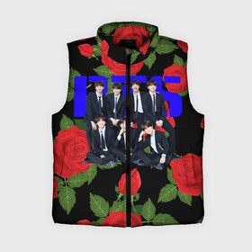 Женский жилет утепленный 3D с принтом BTS Roses  Black в Новосибирске,  |  | bangtan boys | bt21 | bts | bts army | j hope | jimin | jin | jungkook | k pop | korea | korean | pink bts | rap monster | rapmon | suga | v | бтс | кей | корейские | корея | кэй | музыканты | поп | розовая | стикеры