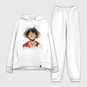 Женский костюм хлопок Oversize с принтом Манки в Новосибирске,  |  | monkey d. luffy | nami | one piece | аниме | большой куш | луффи | манки де луффи | нами | пиратская | пираты | тони | череп | чоппер | шляпа