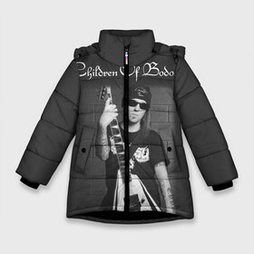 Зимняя куртка для девочек 3D с принтом Children of Bodom 37 в Новосибирске, ткань верха — 100% полиэстер; подклад — 100% полиэстер, утеплитель — 100% полиэстер. | длина ниже бедра, удлиненная спинка, воротник стойка и отстегивающийся капюшон. Есть боковые карманы с листочкой на кнопках, утяжки по низу изделия и внутренний карман на молнии. 

Предусмотрены светоотражающий принт на спинке, радужный светоотражающий элемент на пуллере молнии и на резинке для утяжки. | alexi | children of badom | children of bodom | cob | laiho | metal | алекси лайхо | метал | чилдрен оф бадом | чилдрен оф бодом