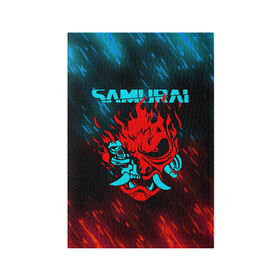Обложка для паспорта матовая кожа с принтом CYBERPUNK 2077 SAMURAI в Новосибирске, натуральная матовая кожа | размер 19,3 х 13,7 см; прозрачные пластиковые крепления | Тематика изображения на принте: cd project red | cyberpunk 2077 | demon | keanu reeves | samurai | smile | демон | киану ривз | киберпанк 2077 | самураи | смайл