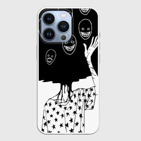 Чехол для iPhone 13 Pro с принтом Многоликий | Multi face (Z) в Новосибирске,  |  | Тематика изображения на принте: head | human | monster | взрыв башки | голова | головы | звезды | кукловод | лицемер | марионетка | маска | маски | многоликий | многоликость | монстр | хоррор | чб | человечек | чудовище