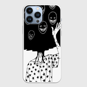 Чехол для iPhone 13 Pro Max с принтом Многоликий | Multi face (Z) в Новосибирске,  |  | head | human | monster | взрыв башки | голова | головы | звезды | кукловод | лицемер | марионетка | маска | маски | многоликий | многоликость | монстр | хоррор | чб | человечек | чудовище