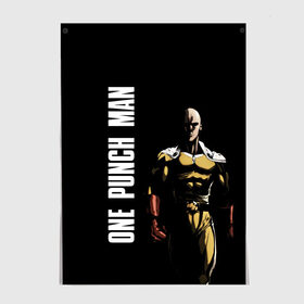 Постер с принтом One Punch Man в Новосибирске, 100% бумага
 | бумага, плотность 150 мг. Матовая, но за счет высокого коэффициента гладкости имеет небольшой блеск и дает на свету блики, но в отличии от глянцевой бумаги не покрыта лаком | one punch man | saitama | ванпанчмен | герои | люди | персонажи | сайтама