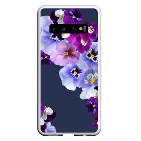 Чехол для Samsung Galaxy S10 с принтом Анютки в Новосибирске, Силикон | Область печати: задняя сторона чехла, без боковых панелей | flowers | анютиныглазки | анютки | бабочки | букет | бутоны | глазки | девушке | женщинам | лепестки | летний | лето | листья | любимая | любовь | март | многоцветов | нежный | природа | растения | сад