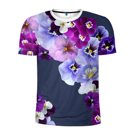 Мужская футболка 3D спортивная с принтом Анютки в Новосибирске, 100% полиэстер с улучшенными характеристиками | приталенный силуэт, круглая горловина, широкие плечи, сужается к линии бедра | flowers | анютиныглазки | анютки | бабочки | букет | бутоны | глазки | девушке | женщинам | лепестки | летний | лето | листья | любимая | любовь | март | многоцветов | нежный | природа | растения | сад