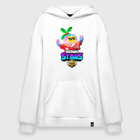 Худи SuperOversize хлопок с принтом BRAWL STARS TROPICAL SPROUT. в Новосибирске, 70% хлопок, 30% полиэстер, мягкий начес внутри | карман-кенгуру, эластичная резинка на манжетах и по нижней кромке, двухслойный капюшон
 | brawl stars | crow | gale | leon | leon shark | max | mr.p | sally leon | shark | sprout | tara | tropical sprout | virus 8 bit | werewolf leon | акула | берли | бравл старс | ворон | макс | оборотень