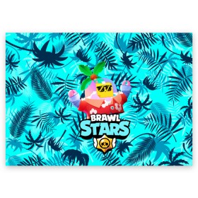 Поздравительная открытка с принтом BRAWL STARS TROPICAL SPROUT. в Новосибирске, 100% бумага | плотность бумаги 280 г/м2, матовая, на обратной стороне линовка и место для марки
 | brawl stars | crow | gale | leon | leon shark | max | mr.p | sally leon | shark | sprout | tara | tropical sprout | virus 8 bit | werewolf leon | акула | берли | бравл старс | ворон | макс | оборотень