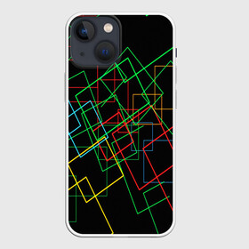 Чехол для iPhone 13 mini с принтом BACKGROUND NEON в Новосибирске,  |  | abstraction | geometry | optic | optical | pattern | visual | абстракция | геометрия | линии | оптические | оптический узор | полосы | психоделика | разводы | текстуры | узор | узоры | фрактал