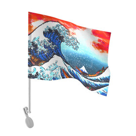 Флаг для автомобиля с принтом Ghost of Tsushima. в Новосибирске, 100% полиэстер | Размер: 30*21 см | ghost of tsushima | samurai | ниндзя | призрак цусимы | самурай