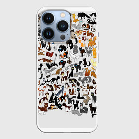 Чехол для iPhone 13 Pro с принтом Котики в Новосибирске,  |  | cat | взгляд | кот | кот хипстер | котёнок | котятки | котятушки | кошечки | кошка | мордочка