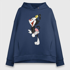 Женское худи Oversize хлопок с принтом Дот Уорнер Animaniacs в Новосибирске, френч-терри — 70% хлопок, 30% полиэстер. Мягкий теплый начес внутри —100% хлопок | боковые карманы, эластичные манжеты и нижняя кромка, капюшон на магнитной кнопке | animaniacs | dot warner | vdpartat | дот уорнер | озорные анимашки