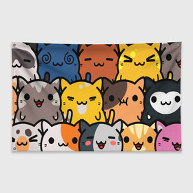 Флаг-баннер с принтом КОТЕЙКИ в Новосибирске, 100% полиэстер | размер 67 х 109 см, плотность ткани — 95 г/м2; по краям флага есть четыре люверса для крепления | cat | взгляд | кот | кот хипстер | котёнок | котятки | котятушки | кошечки | кошка | мордочка
