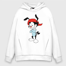 Мужское худи Oversize хлопок с принтом Вакко Уорнер Animaniacs в Новосибирске, френч-терри — 70% хлопок, 30% полиэстер. Мягкий теплый начес внутри —100% хлопок | боковые карманы, эластичные манжеты и нижняя кромка, капюшон на магнитной кнопке | Тематика изображения на принте: animaniacs | vdpartat | wakko warner | вакко уорнер | озорные анимашки