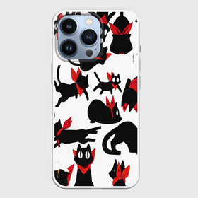 Чехол для iPhone 13 Pro с принтом Черный котик в Новосибирске,  |  | cat | взгляд | кот | кот хипстер | котёнок | котятки | котятушки | кошечки | кошка | мордочка