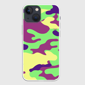 Чехол для iPhone 13 mini с принтом Камуфляж в Новосибирске,  |  | военный | городской | защитный | камуфляж | кислота | кислотные цвета | кислотный | кислотный камуфляж | краски | милитари | пиксельный | пятнистый | тактический | яркий камуфляж