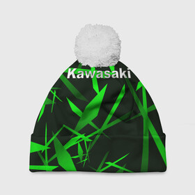 Шапка 3D c помпоном с принтом Kawasaki в Новосибирске, 100% полиэстер | универсальный размер, печать по всей поверхности изделия | Тематика изображения на принте: kawasaki | moto | дорога | кавасаки | машина | мотокросс | мотоцикл | мотоциклы